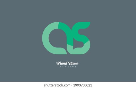 Alphabet letters Initial Monogram Logo AS, SA, A und S