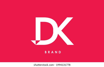 Alphabet letters Initials Monogram logo DK, KD, D and K