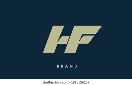 Alphabet letters Initials Monogram logo HF, FH, H and F