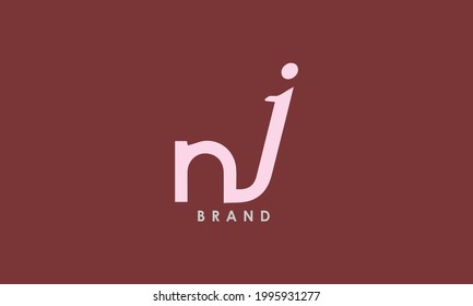 Alphabet letters Initials Monogram logo NJ, JN, N and J