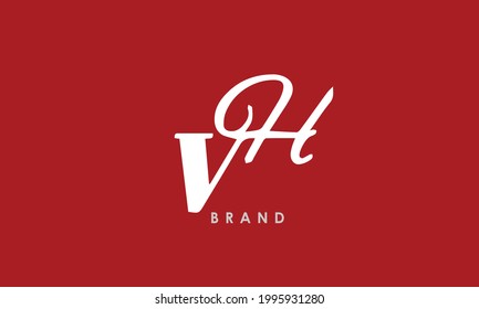 Letras alfabéticas Iniciales Logotipo Monograma VH, HV, V y H