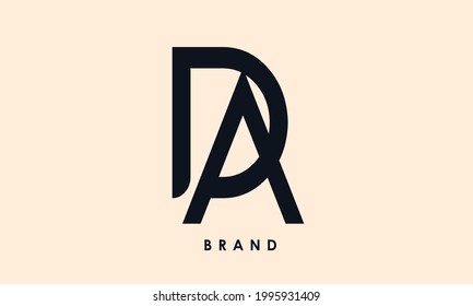 Letras alfabéticas Iniciales logotipo de monograma DA, AD, D y A