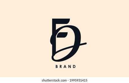 Alphabet letters Initial Monogram Logo FD, DF, F und D
