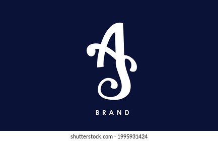 Alphabet letters Initial Monogram Logo AS, SA, A und S