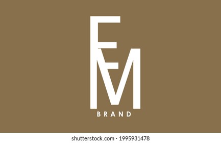 Alphabet letters Initials Monogram logo EM, ME, E and M