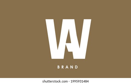 Letras alfabéticas Iniciales logotipo de monograma WA, AQ, W y A
