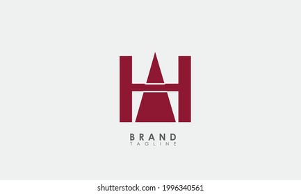 Alphabet letters Initials Monogram logo AH, HA, A and H
