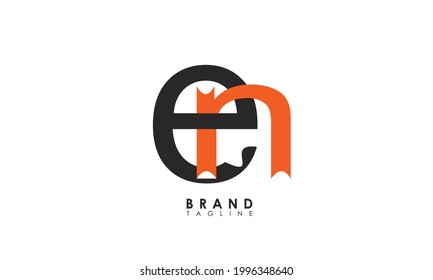 Alphabet letters Initials Monogram logo EN, NE, E and N
