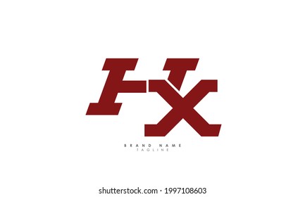 Alphabet letters Initials Monogram logo HX, XH, H and X