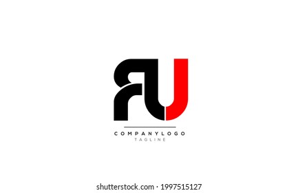 Alphabet letters Initial Monogram Logo RU, RU INITIAL, RU-Brief