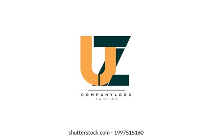 Alphabet letters Initial Monogram Logo UZ, UZ INITIAL, UZ Brief