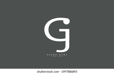 Letras alfabéticas Iniciales Logotipo Monograma GJ, JG, G y J