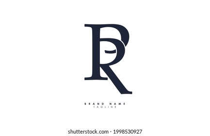 Alphabet letters Initials Monogram logo PR, RP, P and R