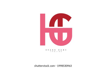 Alphabet letters Initials Monogram logo HG, GH, H and G