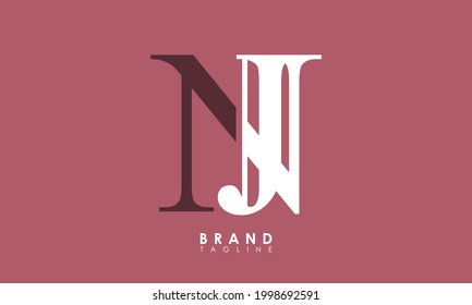 Alphabet letters Initials Monogram logo NJ, JN, N and J
