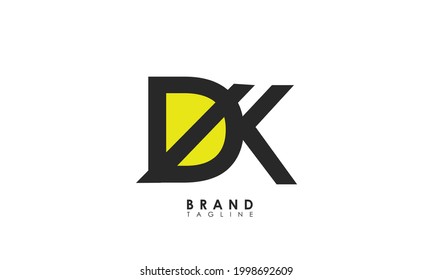 Alphabet letters Initials Monogram logo DK, KD, D and K