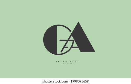 Alphabet letters Initials Monogram logo GA, AG, G and A
