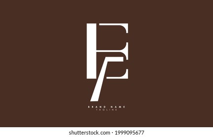 Alphabet letters Initials Monogram logo EF, FE, E and F