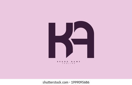 Alphabet letters Initials Monogram logo KA, AK, K and A