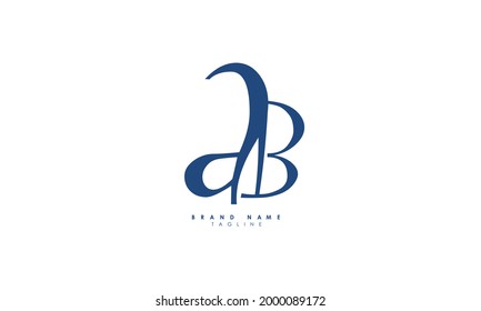 Letras alfabéticas Iniciales Logotipo Monograma AB, BA, A y B 