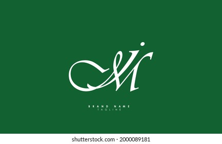 Alphabet letters Initials Monogram logo MJ, JM, M and J