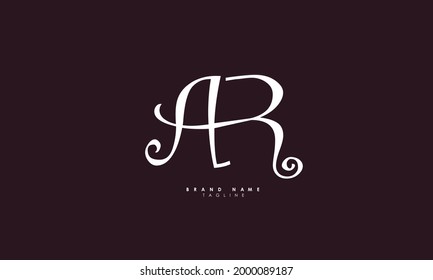 Alphabet letters Initials Monogram logo AR, RA, A and R