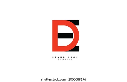 Alphabet letters Initials Monogram logo DE, ED, D and E 