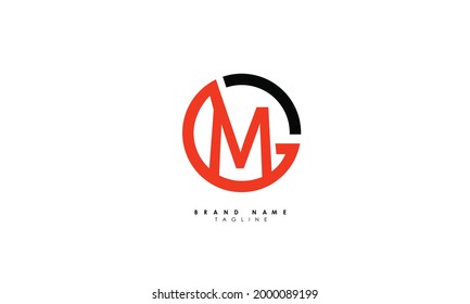 Alphabet letters Initials Monogram logo GM, MG, G and M