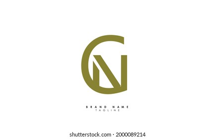 Alphabet letters Initials Monogram logo CN, NC, C and N