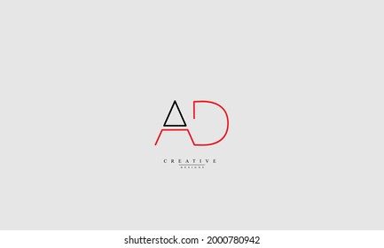 Alphabet letters Initials Monogram logo AD DA A D