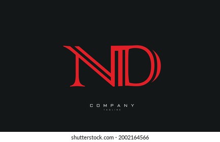 Letras alfabéticas Iniciales Monograma ND, DN, N y D