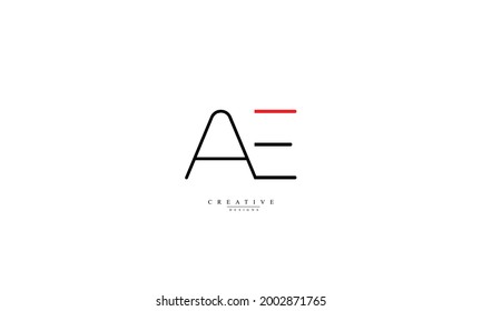 Letras alfabéticas Iniciales Monograma AE EA A E