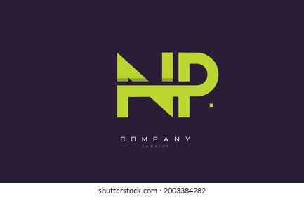 Alphabet letters Initials Monogram logo NP, PN, N and P