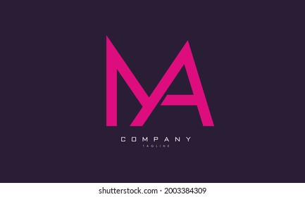 Alphabet letters Initials Monogram logo MA, AM, M and A