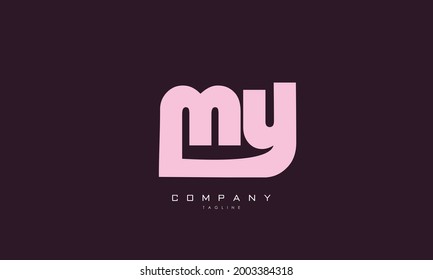 Alphabet letters Initials Monogram logo MY, YM, M and Y