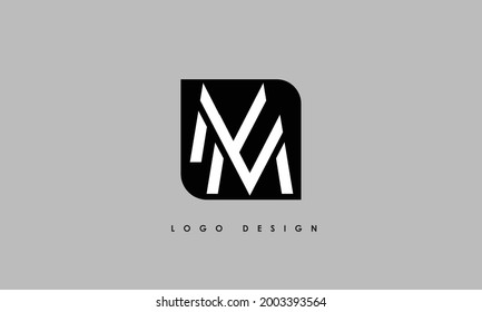 Alphabet letters Initials Monogram logo NM, MN, N and M