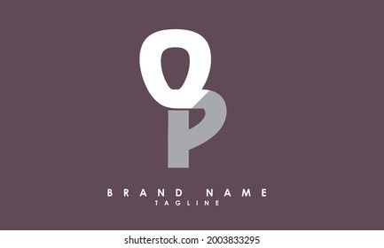 Letras alfabéticas Iniciales Logotipo Monograma QP, PQ, Q y P