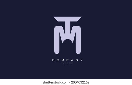 Alphabet letters Initials Monogram logo TM, MT, T and M
