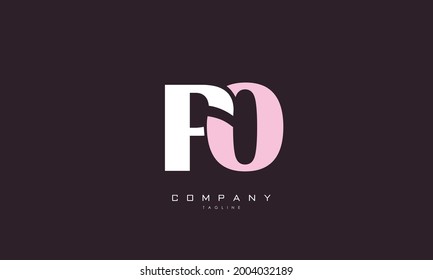 Alphabet letters Initials Monogram logo PO, OP, P and O