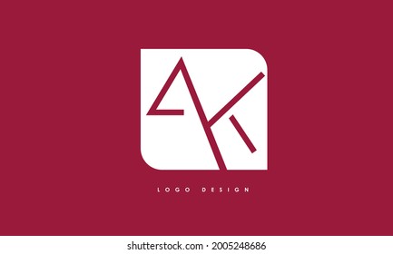 Alphabet letters Initial Monogram Logo AK, KA, A und K