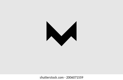 Letras alfabéticas Iniciales Monograma M MM