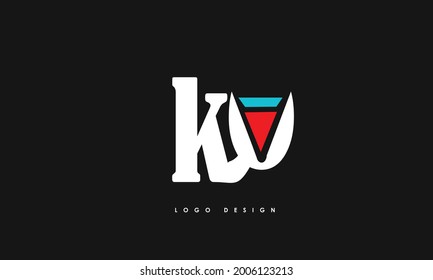 Letras alfabéticas Iniciales Logotipo Monograma KV, VK, K y V