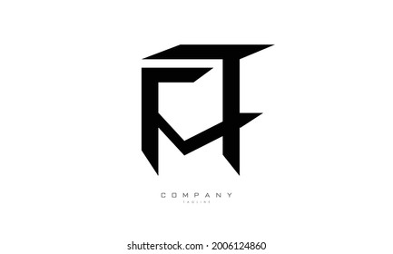 Alphabet letters Initial Monogram Logo FT, TF, F und T