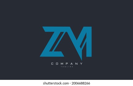 Letras alfabéticas Iniciales Logotipo Monograma ZM, MZ, Z y M