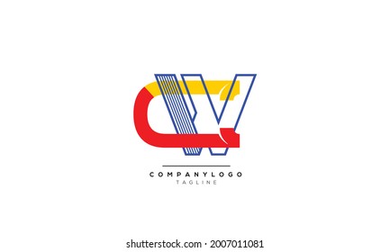 Alphabet letters Initials Monogram logo CW, CW INITIAL, CW letter