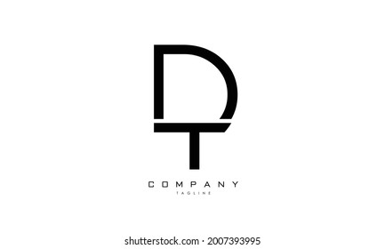 Letras alfabéticas Iniciales Logotipo Monograma DT, TD, D y T