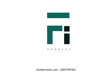 Alphabet letters Initials Monogram logo FI, IF, F and I
