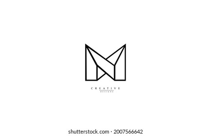 Alphabet letters Initials Monogram logo M MM