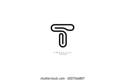 Alphabet letters Initial Monogram Logo T TT