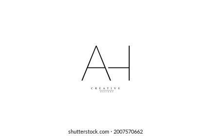 Alphabet letters Initials Monogram logo AH HA A H